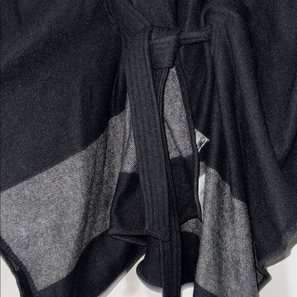 Ann Taylor Black Poncho Shrug Sweater with Asymmetrical Drape - Picture 7 of 11